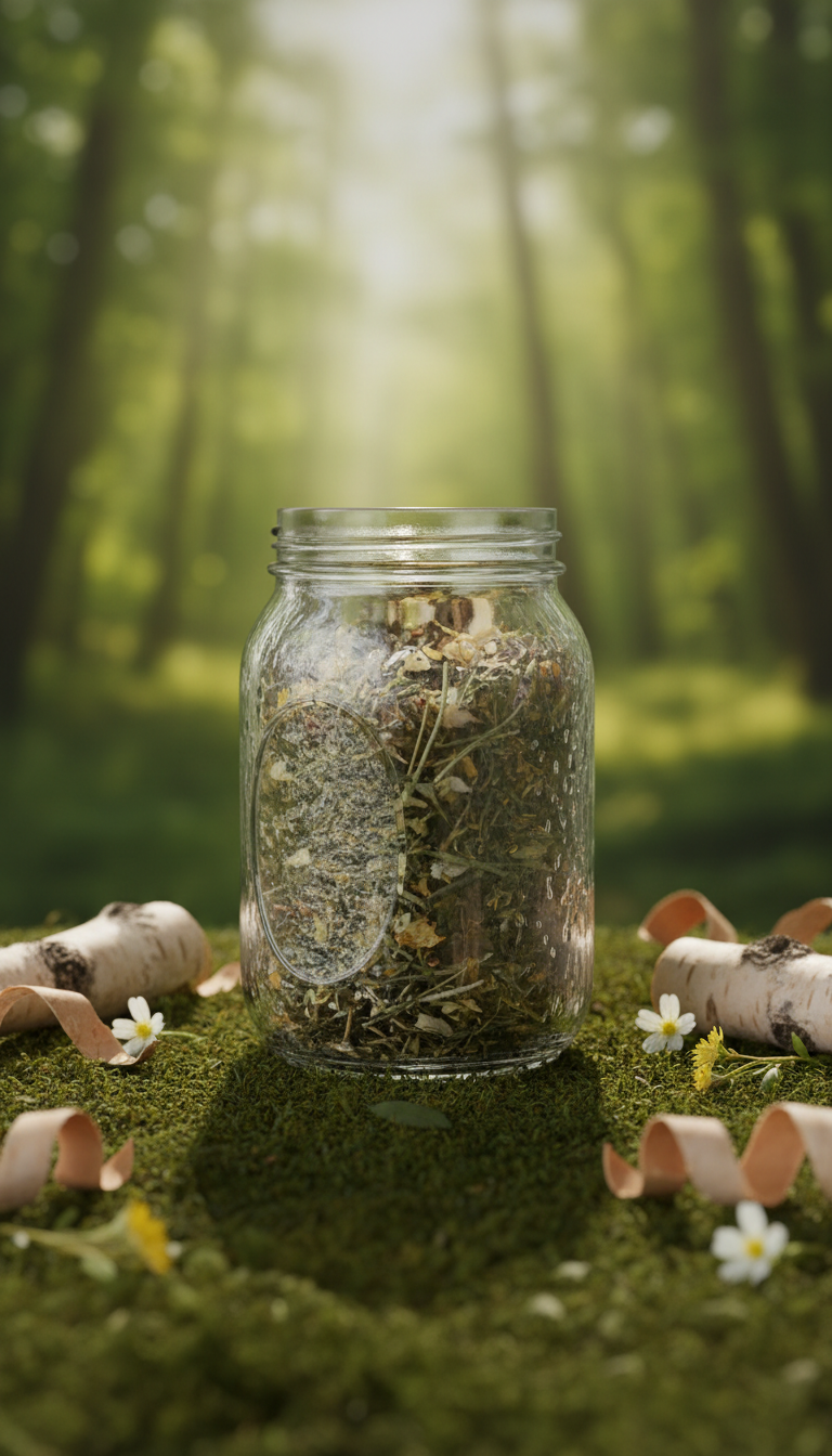 Moonlit Birch Tea With Flower Petals